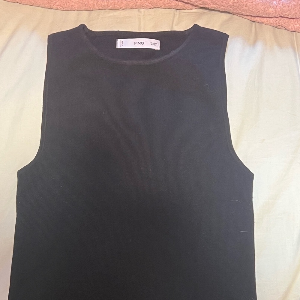 Mango Women high neck tank top in black Size S